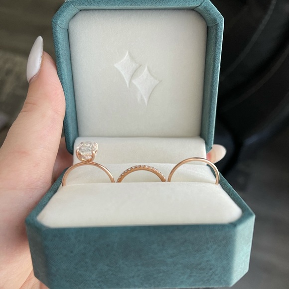 3ct crushed ice moissanite engagement set - Picture 2 of 6